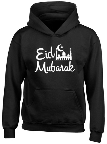 EID MUBARAK Ragazzi Ragazze Bambini Felpa con Cappuccio