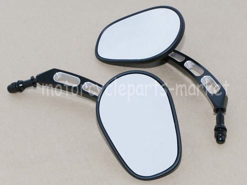 Black Edge Cut Mirrors Motorcycle Cruiser For Harley Davidson Street Road Glide
