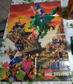 Lego 6076 Dark Dragon's Den 1993 BOX 100% Complete Poster Instructions Castle Set