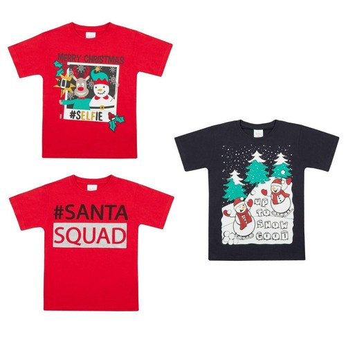 Kids Christmas T Shirts Sizes for all the family from 3-6 months to 13 Years