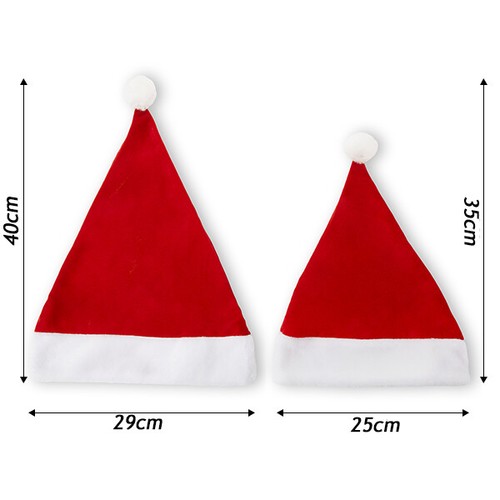 2 Enfants Père Noël Santa Chapeau Peluche Feutre Chapeau unisexe enfant garçon fille pompon
