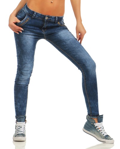 5754 Damen Jeans Röhrenjeans Harems Boyfriend Skinny Damenjeans Stretch-Denim ..