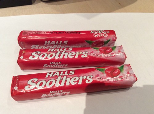 Halls Soothers Lozenges Strawberry x 3 packets