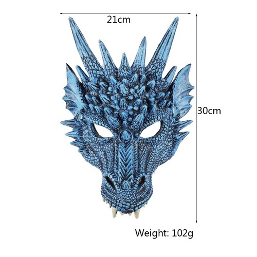 Kids Teens Adults 4D Dragon Mask Half Face Mask Halloween Costume Party Supplies