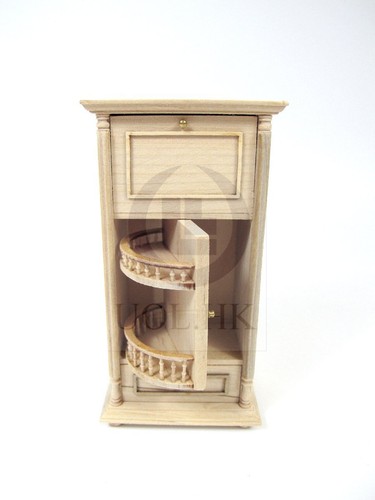 Unfinished Miniature Wooden 1:12 Scale Wine Spirits Storage Bar Cabinet