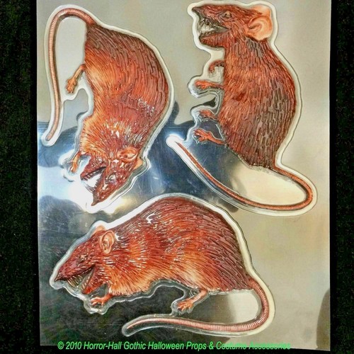 Scary Dimensional 3D-RAT RODENT-Window Sticker Cling Halloween Horror Decoration