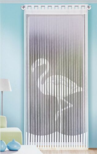 Fadenstore Flamingo Weiß H//B 230*90 cm Fensterstore Fadengardine Insektenschutz