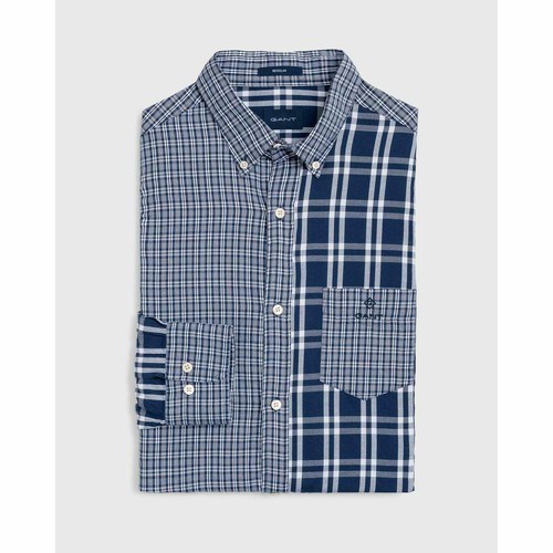 Gant Shirt Gant Men/'s Windblown Oxford Panels Shirt Persian Blue