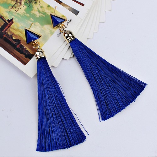 Mode Femmes Lady Strass Long Tassel Dangle Earrings Drop Nouveau Stud Bijoux