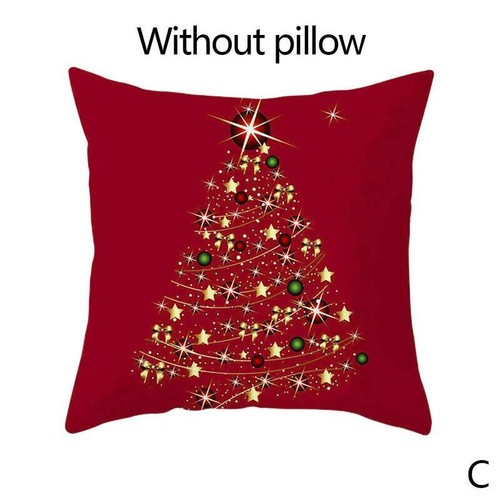 Red Farm Christmas Tree Linen Throw Pillow Case Truck Happy Camper Cushion Cover