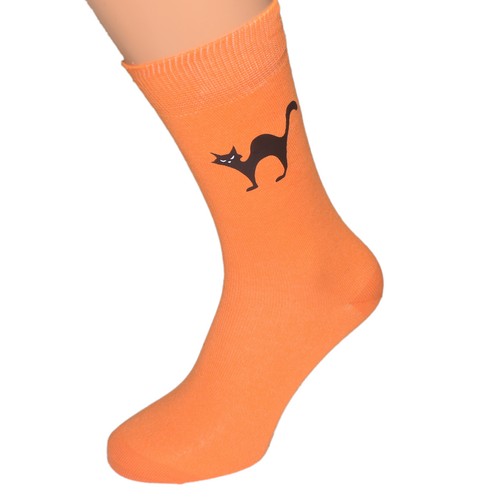 Halloween Spaventoso Gatto Nero Calzini Da Uomo UK 6-12 X6N226