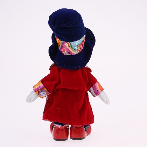 18cm Clown Collection Red Haired Clown Doll Figure Porcelain Dolls Model Toy