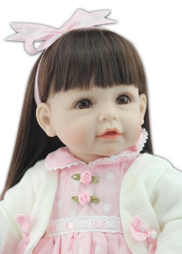High Vinyl Lovely Toy Doll 20in 50cm Girl Gift White Coat Pink Dress NPK
