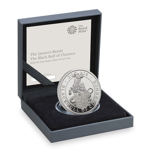2018 Britain 1 oz Silver Queen/'s Beasts Black Bull Clarence Proof OGP SKU52880