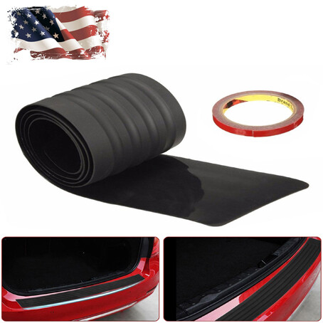 35.4/" Auto Rear Bumper Guard Trunk Edge Black Rubber Protector Strip Trim Cover