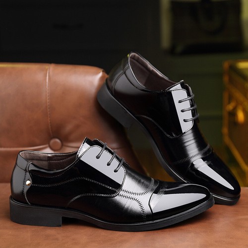 Men Fashion Oxford Leather Shoes Pointed Toe Loafers Spring Formal Casual