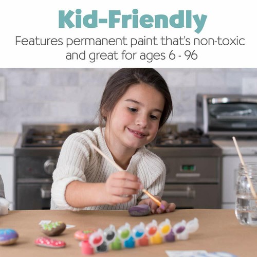Rock Painting Kit Hide Seek Waterproof Paint Colors Stickers Outdoor Creativity