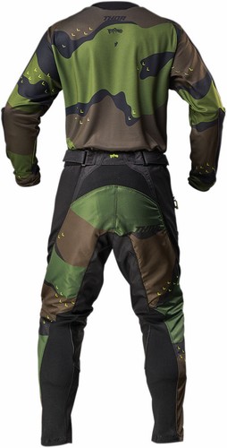 Thor Mens Green Camo Terrain Dirt Bike Jersey /& Pants Combo Kit MX ATV 2019