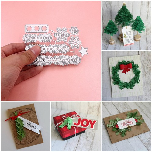 Metal Christmas Tree Wreath Snowflake Cutting Dies Stencil Scrapbook Paper Cards