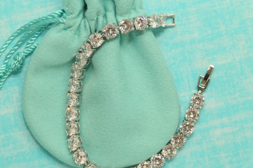 Women/'s 14K White Gold Finish 4.5 CT Round Cut Diamond Tennis Bracelet 6.5 inch