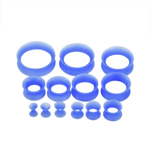 9 Pairs Thin Hollow Silicone Skin Flexible Flesh Tunnel Ear Plugs Expander Gauge