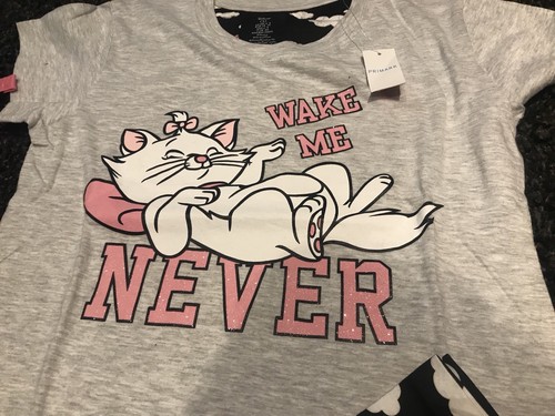 Ladies DISNEY MARIE CAT ARISTOCATS /'wake me NEVER/' Pyjamas Primark SIZES 4-16