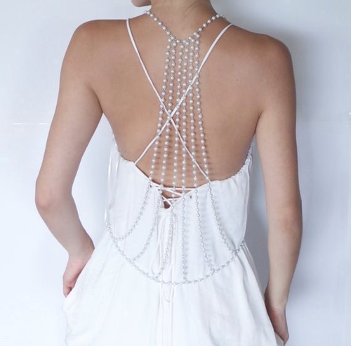 Hot New Simple Jewelry Multi-layer Rounded Pearl Body Chain Back Chain
