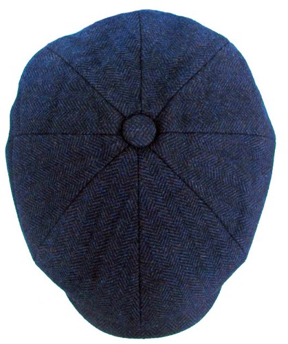 Baker Boy Newsboy Herringbone Cap 8 panneaux patraque oeillères Style Chapeau Gris Bleu Marine