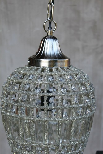 Glas Hängelampe Decken Hänge Leuchter shabby Vintage Pendel Lampe Landhaus Loft