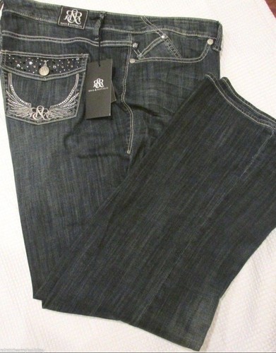 Rock /& Republic Women/'s Boot cut Blue Denim Jeans Bottoms Up Plus 20W