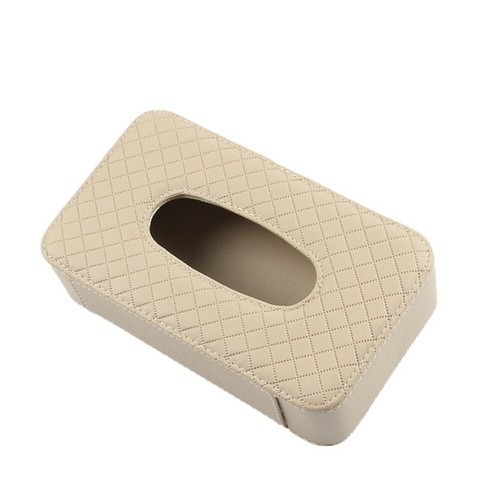 PU Leather Rectangular Facial Tissue Box Napkin Holder for Home Office Car
