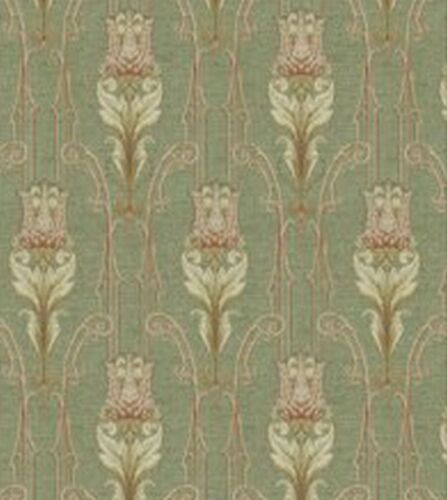 Dollhouse Miniature 1:12 Wallpaper Tulip Tapestry Green