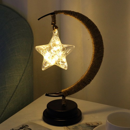 LED Star and Moon Lamp Night Light USB Charging Kids Bedroom Decor Xmas Gifts US