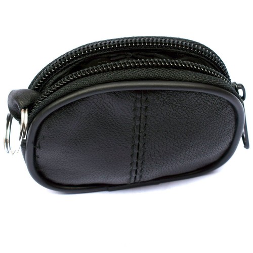 Mens Ladies Small Soft Genuine REAL Leather Key Holder Case Coin Purse Zip Pouch