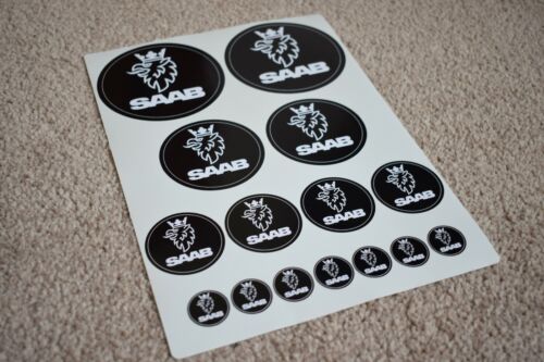 Logotipo e insignia Saab coche vehículo arranque Bonnet Emblema Racing calcomanías Autoadhesivos Negro