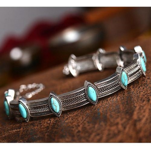 Retro Ethnic Style Collar Choker Statement Bohemian Turquoise Necklace Jewelry