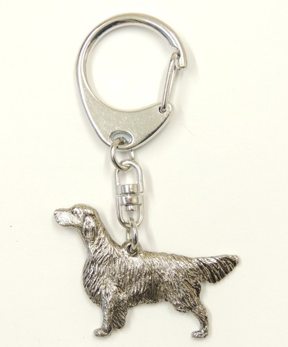 English Setter Silver Keyring