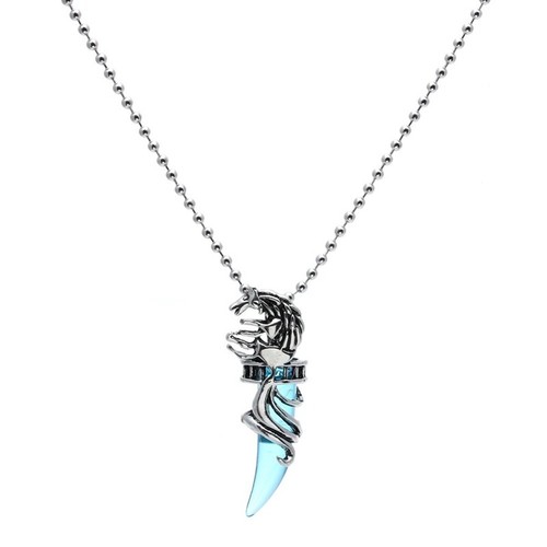 Vintage pour homme Crystal Wolf Titane Acier Collier Pendentif R3Q9