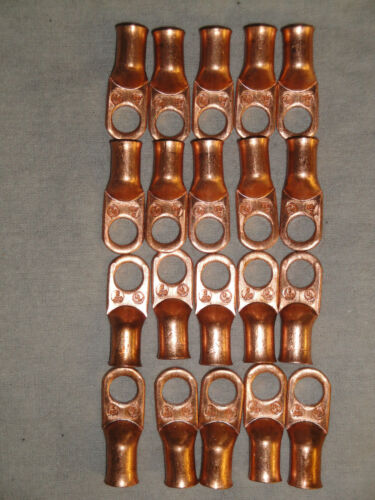 Crimpable!! 2 ga Sold as 20 Each FREE SHIPPING X 3//8/" Copper Battery Lugs!