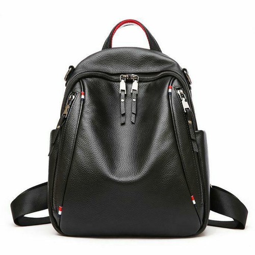 New Women/'s Genuine Cow Leather Backpack Travel Bag Handbag Fashion @US M
