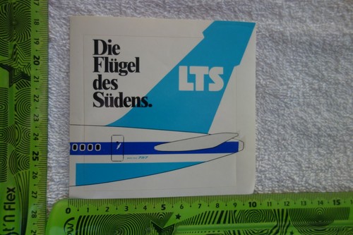 Alter Aufkleber Flugzeug Fluglinie Gesellschaft LTU LTS Flügel des Südens