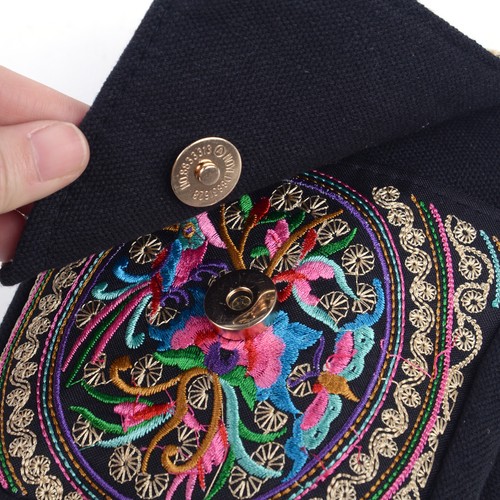 Vintage anvas Shoulder Small Boho Ethnic Embroidery Bag Beach Purse