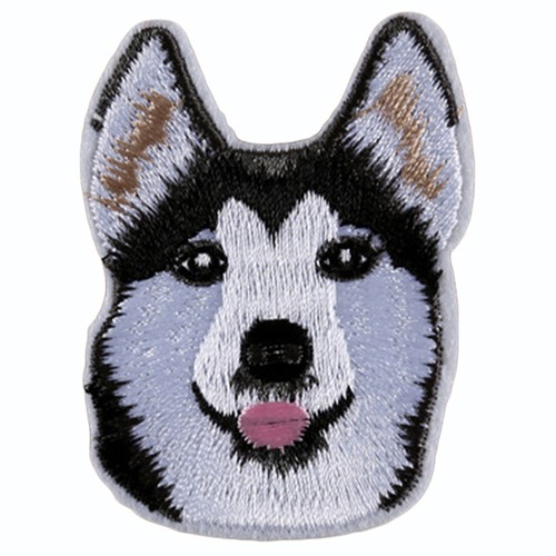 New 2pcs Embroidered Husky Iron//Sew On Patch Badge Animal Embroidery Applique
