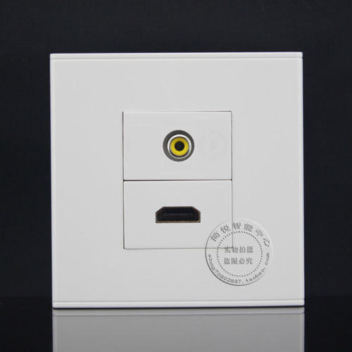 2 Ports Yellow AV Audio /& HDMI Plate Assorted Panel Socket Outlet Faceplate