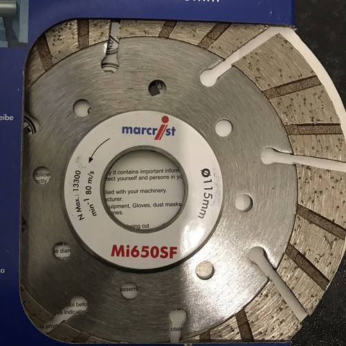 NEW Marcrist Mi650SF Segmented Diamond Blade 115 x 22.2mm