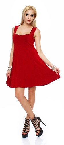 Damen Kleid Minikleid ohne Schulter 36 38 40 42 A Kleid