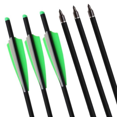 20/'/' Archery Carbon Crossbow Arrows Hunting Replacement Field Tips Finger Guard