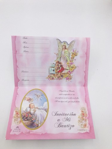 24 Invitaciones De Bautizo Spanish Christening girl baptism Invitations