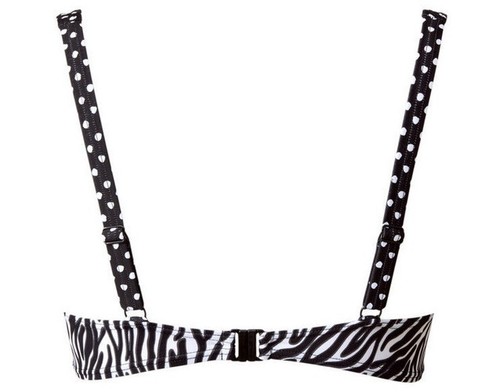 STAFFA bikini-nero-bianco alta forma-slip mis 36 o 38 Coppa D Nuovo