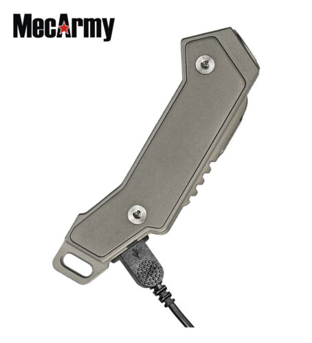MecArmy FL02 Titanium USB Rechargeable Keychain Flashlight Torch PVD Black 